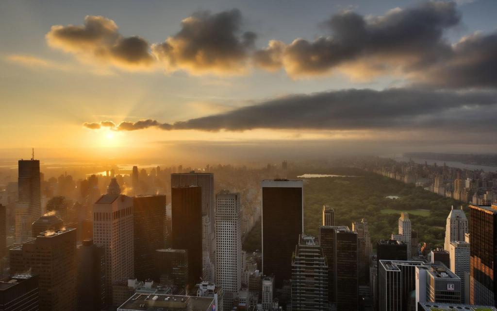 太阳升起中央公园壁纸,高清图片,旅游景点-桌面城市