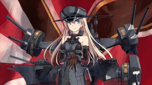 动漫女孩，俾斯麦，KanColle，金发壁纸