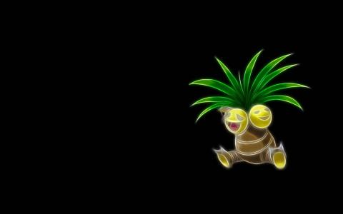 Exeggutor，极简主义，黑色背景壁纸