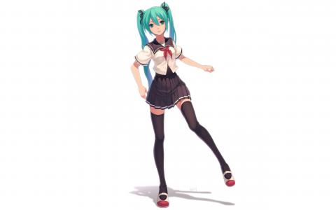 Miku动漫白色高清壁纸