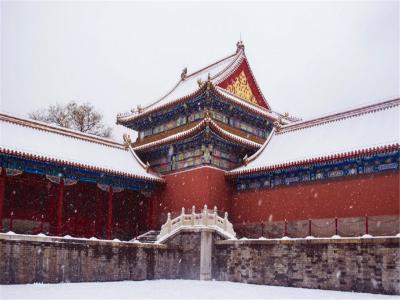 北京故宫雪景唯美风景