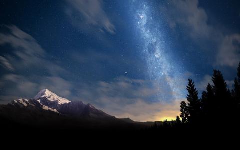 星空山天空高清壁纸