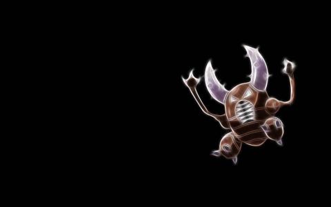 Pinsir，极简主义，黑色背景壁纸