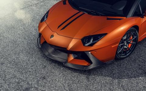 兰博基尼Aventador-V超级跑车前视图壁纸