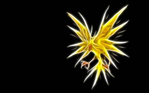 Zapdos，动漫，黑色背景壁纸