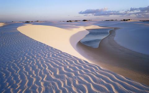 沙丘Lagoa Bonita Parque Nacional Dos Lencois Maranhenses Brazil照片墙纸