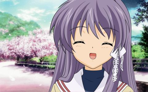 Fujibayashi Kyou，Clannad，动漫女孩，动漫，樱花树壁纸