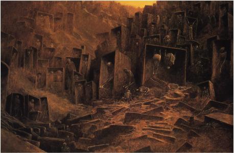 ZdzisławBeksiński，图稿，黑暗，可怕，鬼，棺材壁纸