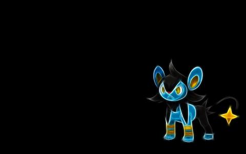 Luxray，动漫，黑色背景壁纸