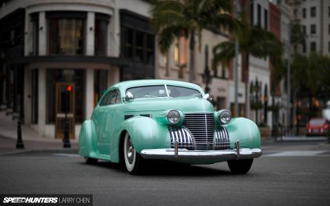 1940年系列62凯迪拉克Lowrider自定义复古宽手机壁纸