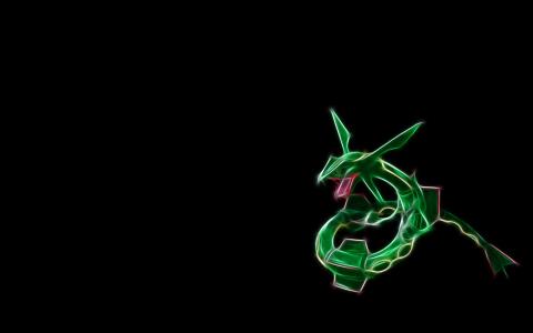 Rayquaza，动漫，黑色背景壁纸