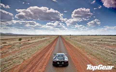 兰博基尼Aventador Clouds Road风景高清壁纸