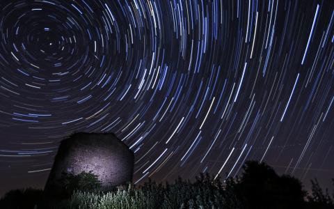 星星游戏中时光倒流晚上建设高清壁纸