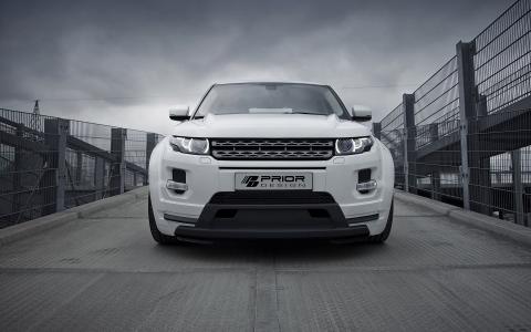 路虎Evoque PD650白色SUV车前视图壁纸