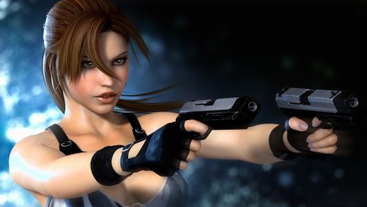 坟茔入侵者，Lara Croft，纯净和可爱的壁纸