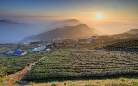 阳光景观山高清壁纸