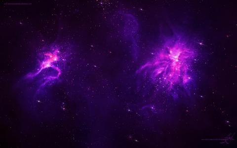 科幻科幻空间宇宙星云星尘埃光颜色鲜艳的图片为桌面壁纸