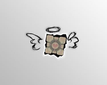 Portal Companion Cube Grey Grey HD wallpaper