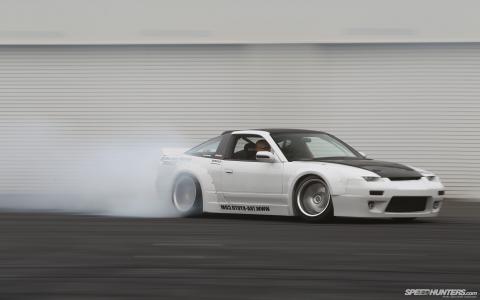 日产240sx Drift Smoke Motion Blur高清壁纸