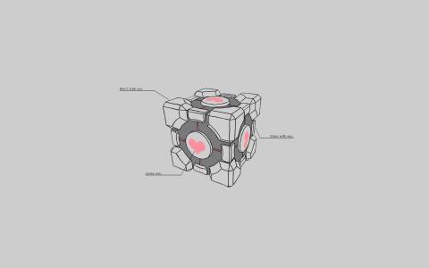 Portal Companion Cube Grey Grey HD wallpaper