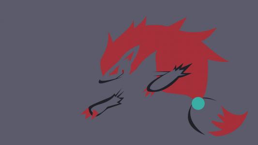 Zoroark，极简主义，灰色背景壁纸