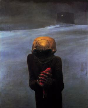 ZdzisławBeksiński，图稿，黑暗，鬼，怪物，建筑，光墙纸