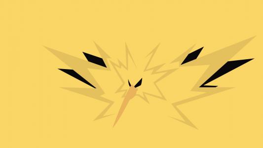 Zapdos，极简主义，简单的背景墙纸