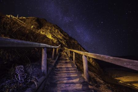 自然，星迹，夜晚的壁纸