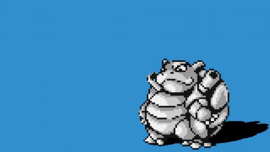 Blastoise，极简主义者，蓝色背景壁纸