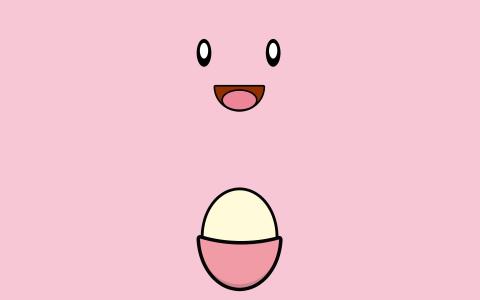 Chansey，极简主义，粉红色的背景壁纸