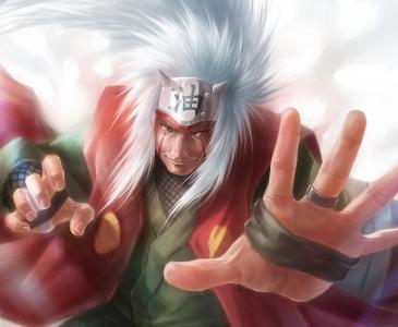 艺术，火影忍者，jiraiya，男人，手，站，符号，字符壁纸