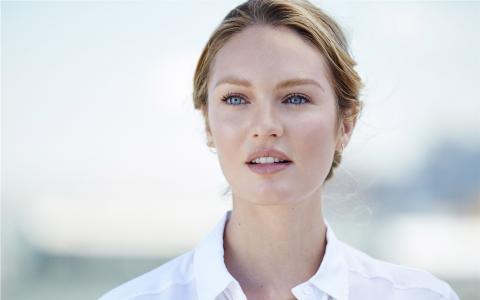 Candice Swanepoel，女性，金发，蓝色的眼睛，模型，白色服装壁纸