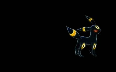 Umbreon，动漫，黑色背景壁纸