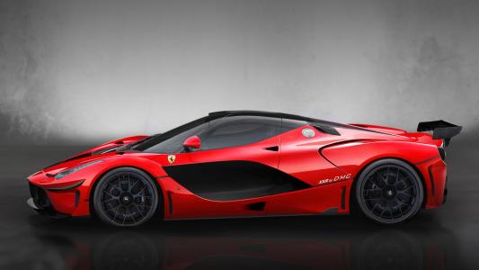 红色超级跑车，DMC LaFerrari FXXR侧视图壁纸