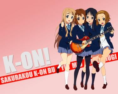 K-ON！，动漫女孩，秋山M，寿树Tsumugi，平泽唯一，Tainaka Ritsu壁纸