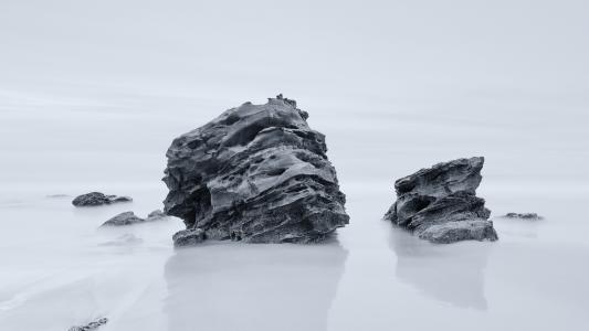 岩石石头海滩高清壁纸