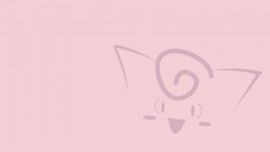 Clefairy，极简主义，粉红色的背景壁纸