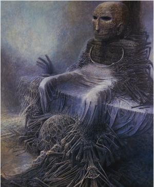 ZdzisławBeksiński，艺术品，黑暗，怪物，骷髅，可怕的壁纸