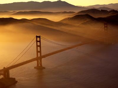 金门大桥大桥San Francisco Aerial Sunlight Landscape高清壁纸