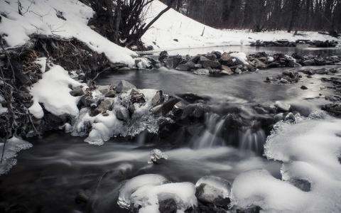 流雪冬季高清壁纸