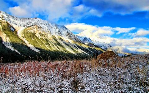 山景观雪冬季高清壁纸