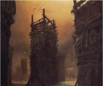 ZdzisławBeksiński，Pincels，骨架，建筑物壁纸