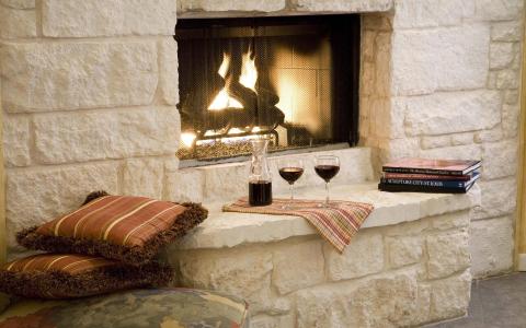 Fireplace Retreat wallpaper