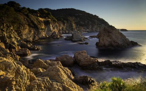 海洋岩石石头海岸高清壁纸