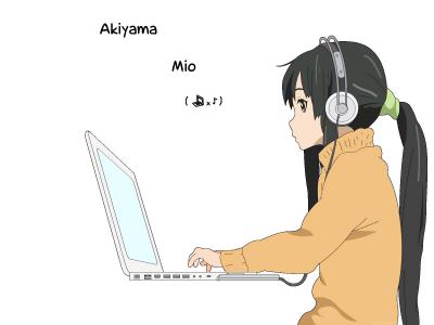 K-ON，动漫女孩，秋山M，动漫矢量，电脑壁纸