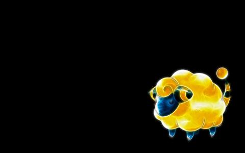 Mareep，极简主义，黑色背景壁纸