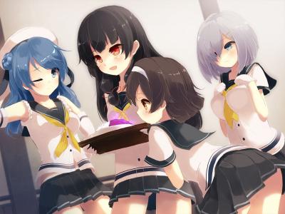 动漫女孩，Hamakaze，Isokaze，Tanikaze，Urakaze，KanColle壁纸