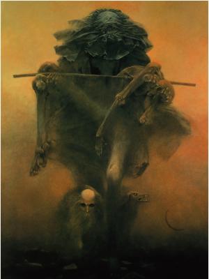 ZdzisławBeksiński，Pincels，绘画，骨架壁纸
