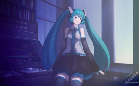 初音未来，Vocaloid，动漫女孩，长发壁纸