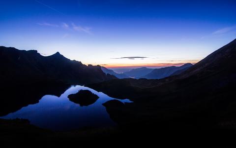 景观日落湖山高清壁纸